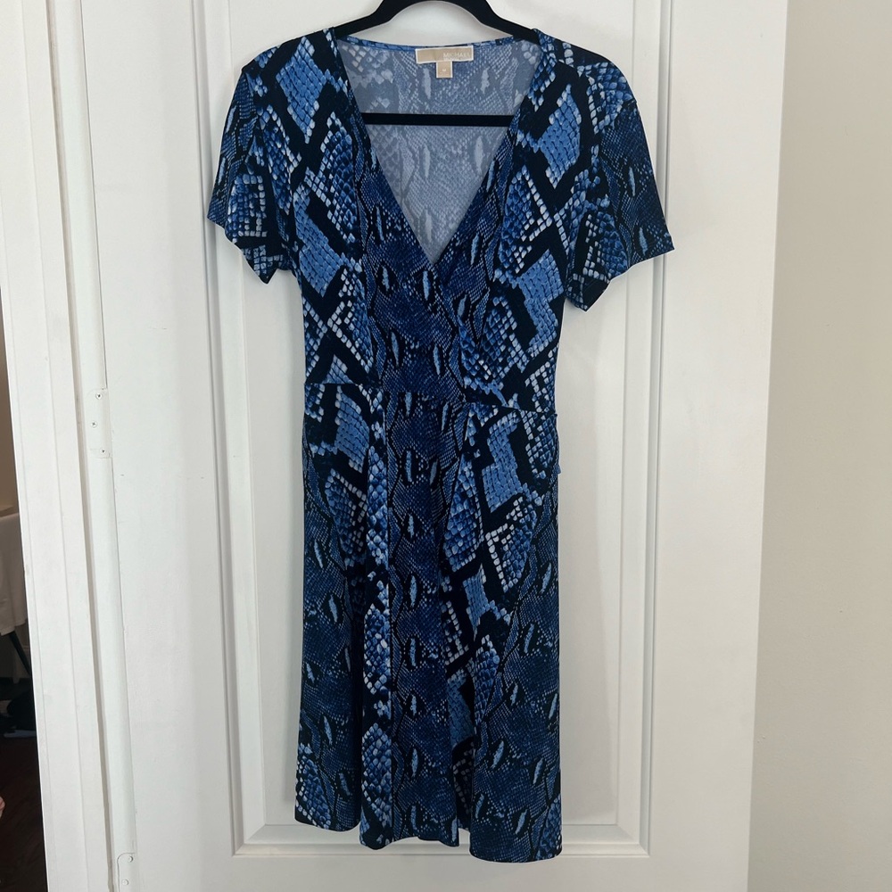 MICHAEL Michael Kors blue snake skin patterned dress